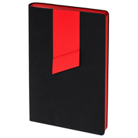 Ежедневник Bookmark, недатированный, черный с красным
