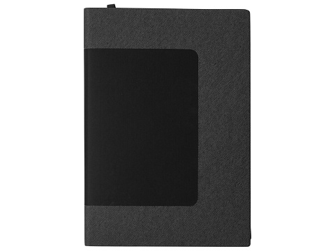 Бизнес блокнот Supreme с вставкой из софт-тача, гибкая обложка, 128 листов, черный - рис 3.