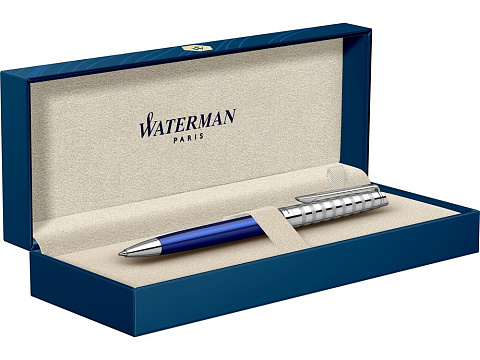 Шариковая ручка Waterman Hemisphere French riviera Deluxe BLU LOUNGE в подарочной коробке - рис 4.