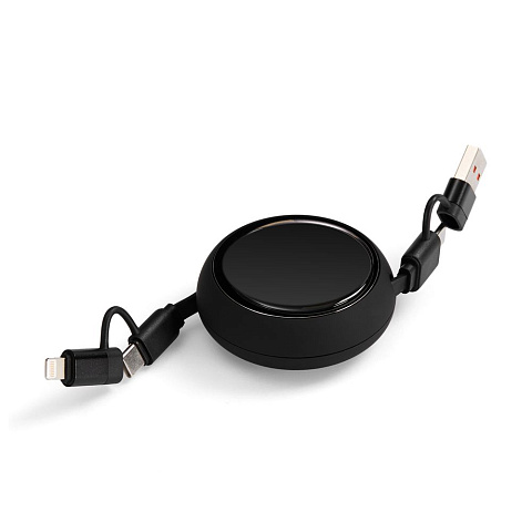 Складной кабель с переходниками pocketCoil, черный - рис 4.