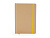 Блокнот А5 ESTELA с контрастной резинкой, бежевый/желтый - миниатюра