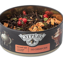 Ж/б По-сибирски + монпансье малиновые. Чёрный чай с травами.