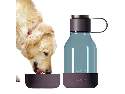 Бутылка для воды 2-в-1 Dog Bowl Bottle со съемной миской для питомцев, 1500 мл, бургунди - рис 2.