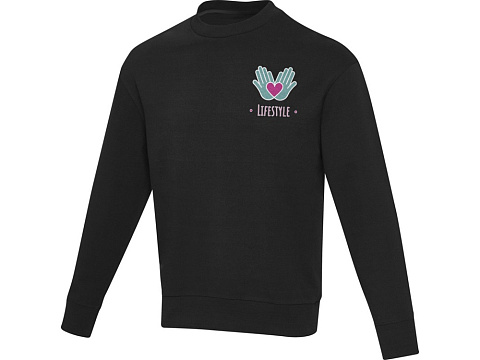 Jet унисекс Aware™ свитер с круглым вырезом из переработанных материалов - сплошной черный - рис 4.