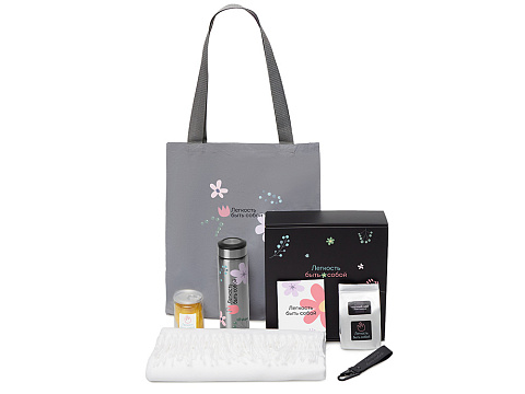 Подарочный набор Re:f. Walk с палантином, шоппером и термосом, белый