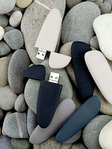 Флешка Pebble Universal, USB 3.0, серо-синяя, 32 Гб - рис 12.