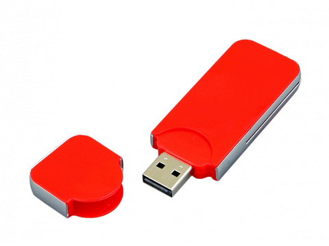 USB-флешка на 4 Гб в стиле I-phone, прямоугольнй формы, красный - рис 2.