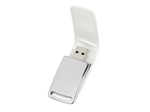 Флеш-карта USB 2.0 16 Gb с магнитным замком Vigo, белый/серебристый - рис 2.