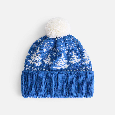 Шапка Holidale, синяя с молочным - рис 2.