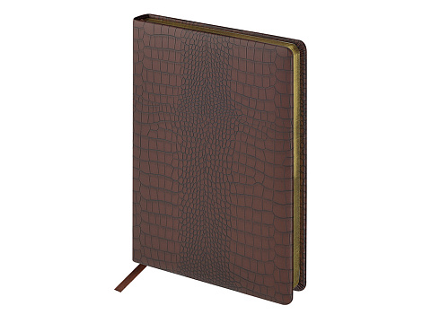 Ежедневник недатированный А5 Amazonia, коричневый с золотым обрезом