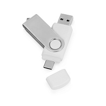 USB3.0/USB Type-C флешка на 16 Гб Квебек C, белый