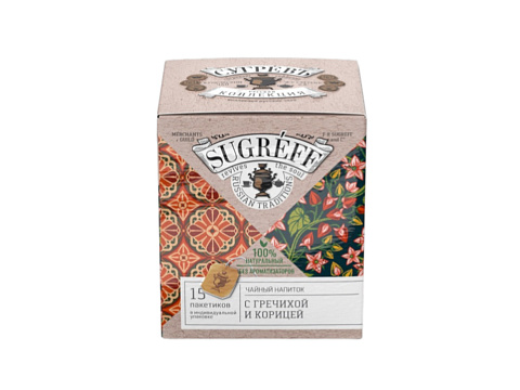 Чайный напиток с гречихой и корицей в индивидуальном саше конверте, 15 пакетиков - рис 2.