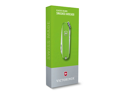 Нож-брелок VICTORINOX Classic SD Colors "Smashed Avocado", 58 мм, 7 функций, салатовый - рис 4.