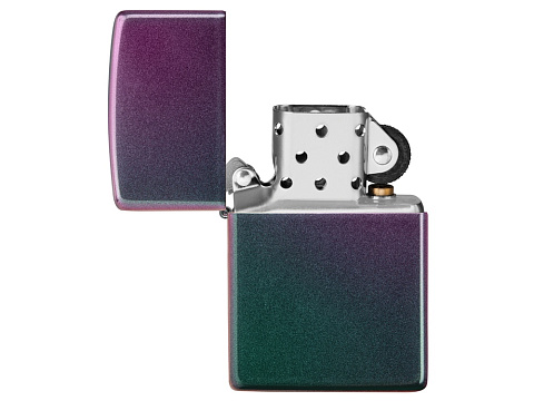 Зажигалка ZIPPO Classic с покрытием Iridescent, латунь/сталь, фиолетовая, матовая, 38x13x57 мм - рис 3.