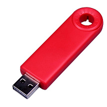 USB-флешка промо на 4 Гб прямоугольной формы, выдвижной механизм, красный