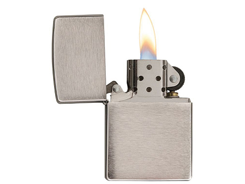 Зажигалка ZIPPO Armor™ c покрытием Brushed Chrome, латунь/сталь, серебристая, матовая, 38x13x57 мм - рис 3.