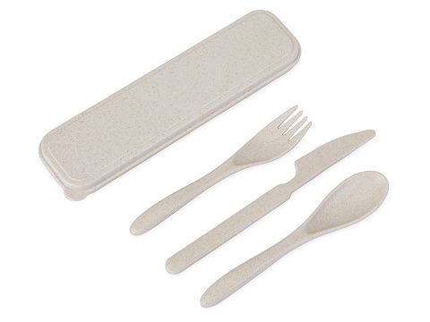 Набор столовых приборов Ron из бамбукового волокна, бежевый