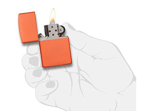 Зажигалка ZIPPO Classic с покрытием Orange Matte, латунь/сталь, оранжевая, матовая, 38x13x57 мм - рис 5.