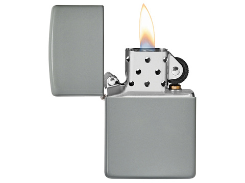 Зажигалка ZIPPO Classic с покрытием Flat Grey, латунь/сталь, серая, глянцевая, 38x13x57 мм - рис 9.