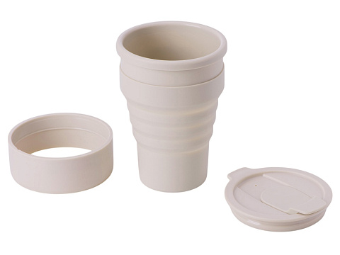 Силиконовый складной стакан GoCup, бежевый - рис 3.
