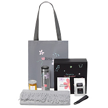 Подарочный набор Re:f. Walk с палантином, шоппером и термосом, серый