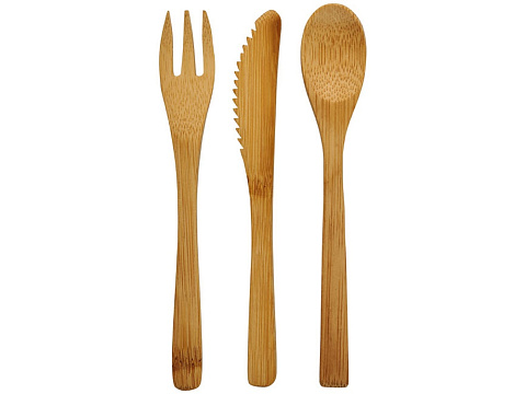 Набор столовых приборов Celuk из бамбука, натуральный - рис 2.