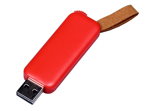 USB-флешка промо на 8 Гб прямоугольной формы, выдвижной механизм, красный