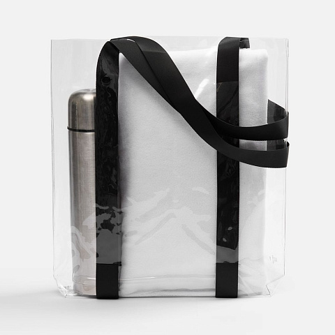 Шопер Clear Fest, ver.2, прозрачный с черными ручками - рис 5.