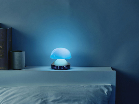 Светильник с часами и световым будильником Mina Sunrise, темно-серый - рис 15.