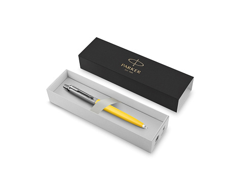 Шариковая ручка Parker Jotter Originals Yellow Chrome CT, стержень: M blue в подарочной упаковке - рис 4.