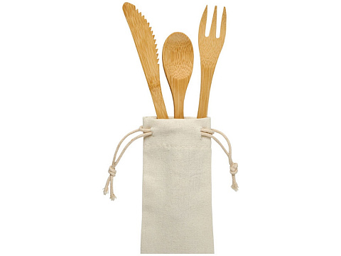 Набор столовых приборов Celuk из бамбука, натуральный - рис 5.