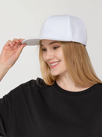 Бейсболка Snapback с прямым козырьком, белая - рис 6.