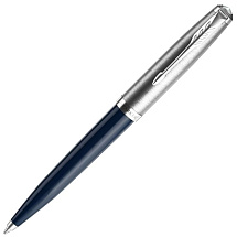 Шариковая ручка Parker 51 CORE MIDNIGHT BLUE CT, стержень: M, цвет чернил: black, в подарочной упаковке.