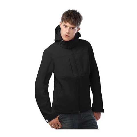 Куртка мужская Hooded Softshell черная - рис 10.