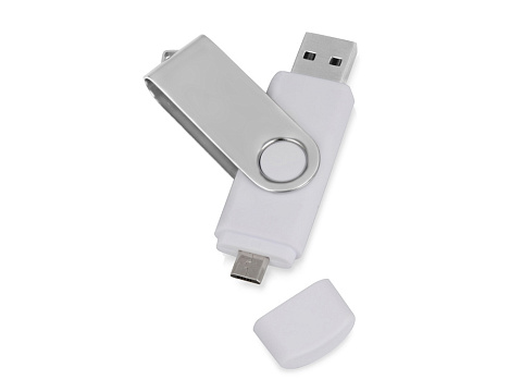 USB/micro USB-флешка 2.0 на 16 Гб «Квебек OTG», белый