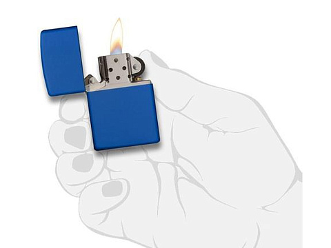 Зажигалка ZIPPO Classic с покрытием Royal Blue Matte, латунь/сталь, синяя, матовая, 38x13x57 мм - рис 5.