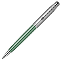 Шариковая ручка Parker Sonnet Essentials Green SB Steel CT, цвет чернил black, перо: M, в подарочной упаковке.