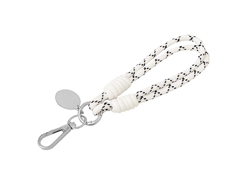 Брелок-браслет Bohemian c тканевым держателем для телефона, бело-черный - рис 4.