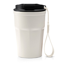 Термокружка KEURY из нержавеющей стали с двойными стенками и ручкой с керамической слоем, белый