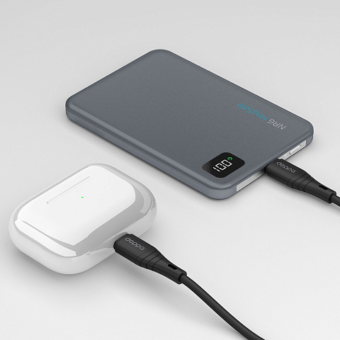 Внешний АКБ NRG MageSafe Alum 5000 мА-ч, 15Вт QI, серый, Deppa - рис 3.