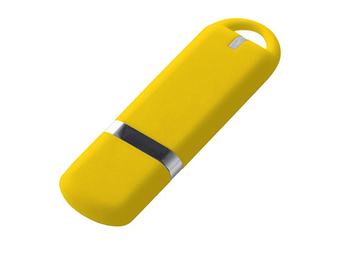 USB-флешка на 128 ГБ 3.0 USB, с покрытием soft-touch, жёлтый