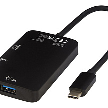 ADAPT Алюминиевый мультимедийный переходник Type-C (USB-A/Type-C/HDMI), черный