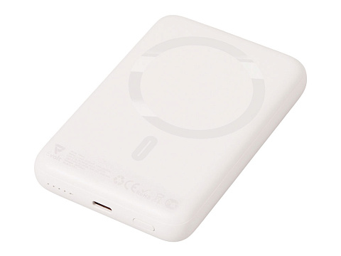 Магнитный внешний беспроводной аккумулятор Polarix, QC/PD, 10000 мАч, слоновая кость - рис 3.