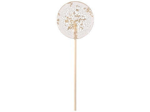 Леденец Круг прозрачный из изомальта с серебристой посыпкой, 30 гр. - рис 2.