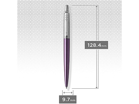 Шариковая ручка Parker Jotter Victoria Violet Chrome CT, стержень:M, цвет чернил: blue в подарочной блистерной упаковке - рис 6.