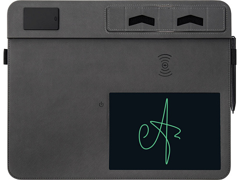 Многофункциональный коврик для мыши Multi Pad с беспроводной зарядкой и LCD экраном, 10 Вт, черный - рис 2.