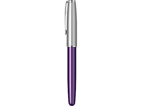 Ручка-роллер Parker Sonnet Essentials Violet SB Steel CT, цвет чернил black, перо: F, в подарочной упаковке. - рис 6.