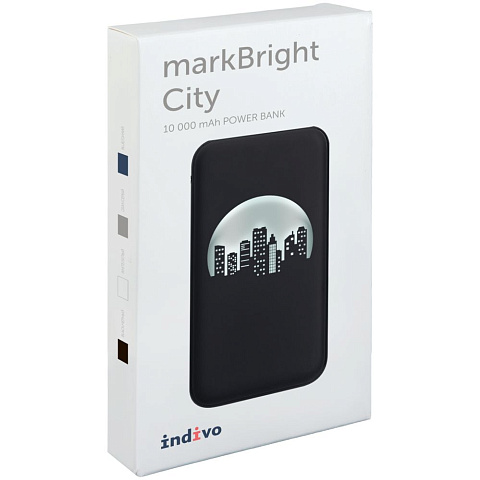 Аккумулятор с подсветкой markBright City, 10000 мАч, черный - рис 12.