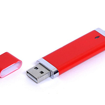 USB-флешка промо на 128 Гб прямоугольной классической формы, красный