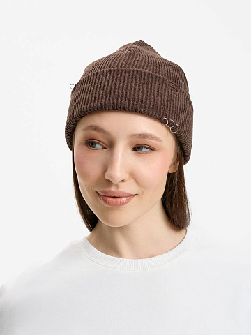 Шапка Ribelle, коричневый меланж - рис 5.